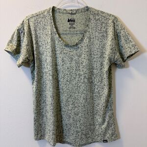 REI Co-op Green Patterned Performance T-Shirt Women’s Medium